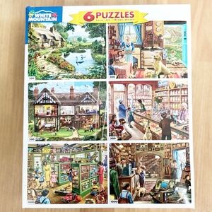 Lot/Set of 6 Jigsaw Puzzles White Mountain 300, 500, 1000 Pcs
